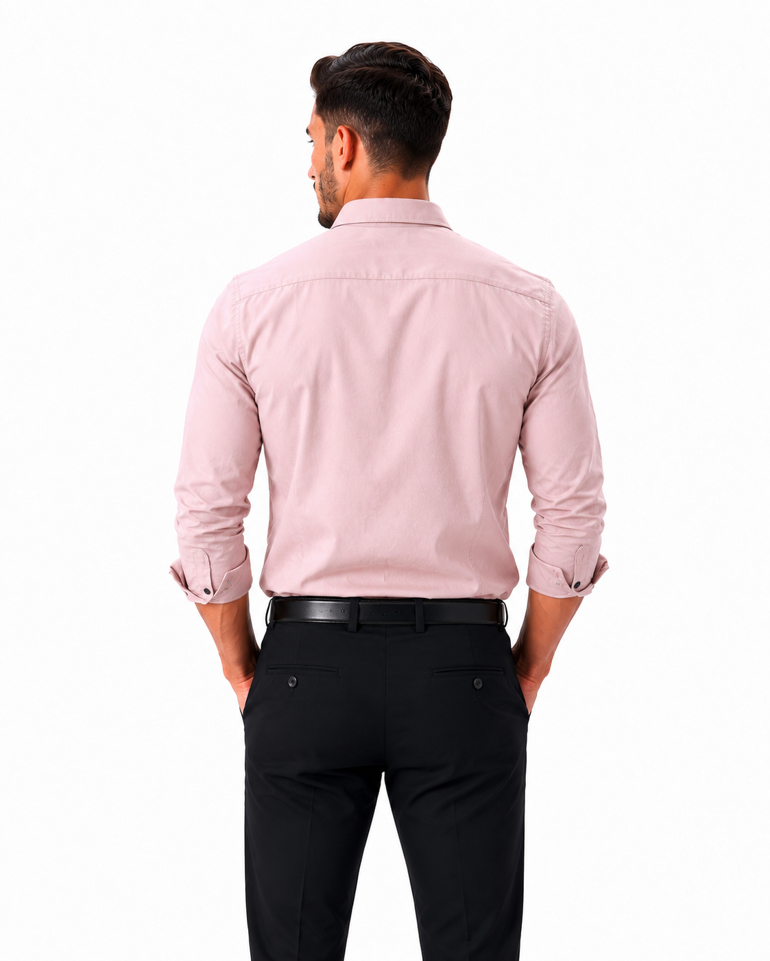 Men's Light Pink Cotton Blend Formal Shirt