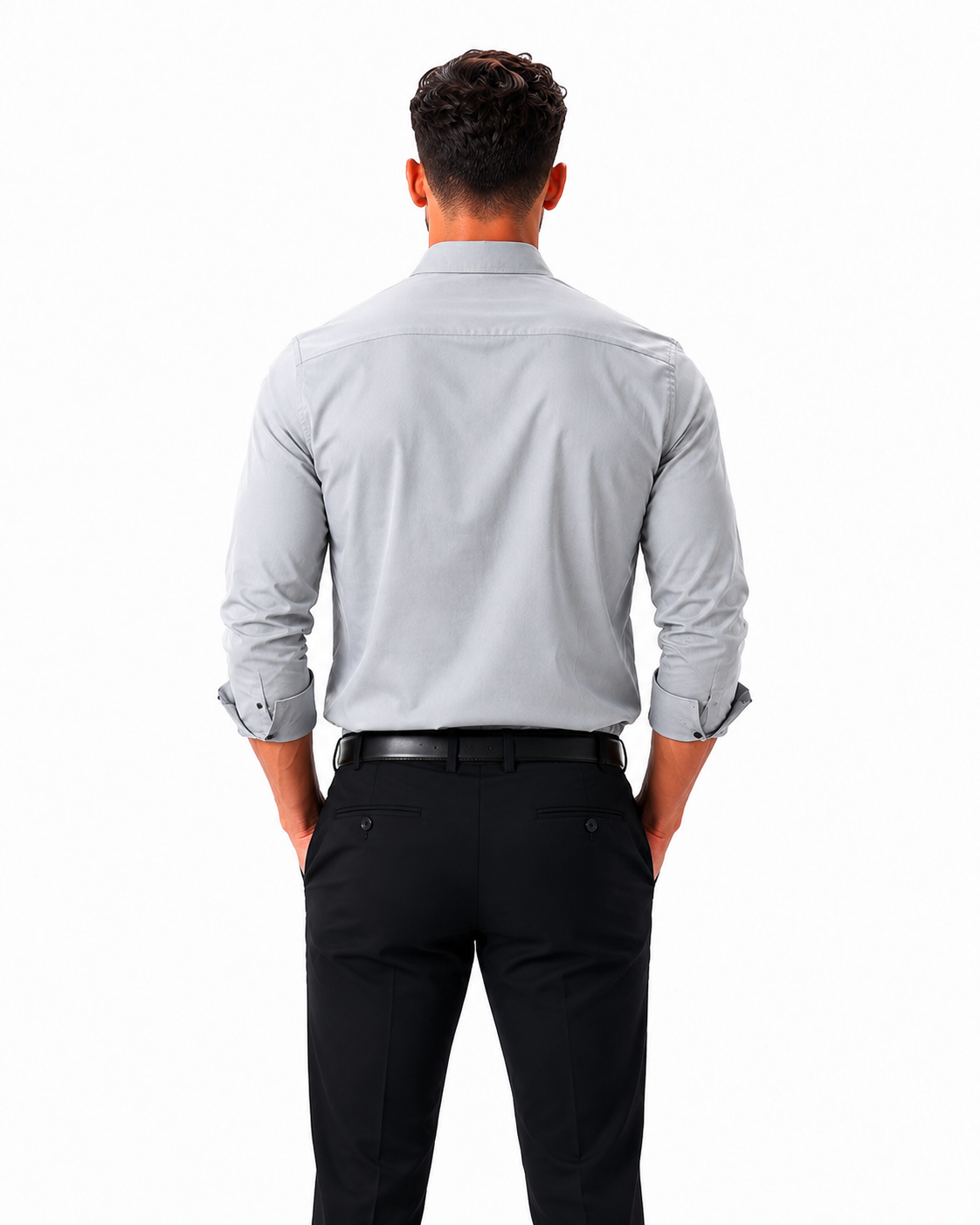 Men's Light Grey Solid Formal Shirt