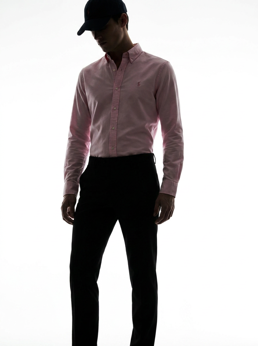 Men's Pink Formal Shirt & Black Trouser Combo