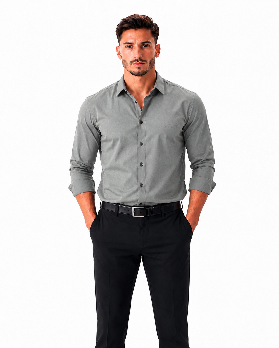Men's Premium Slim Fit Formal Shirt – Light Grey