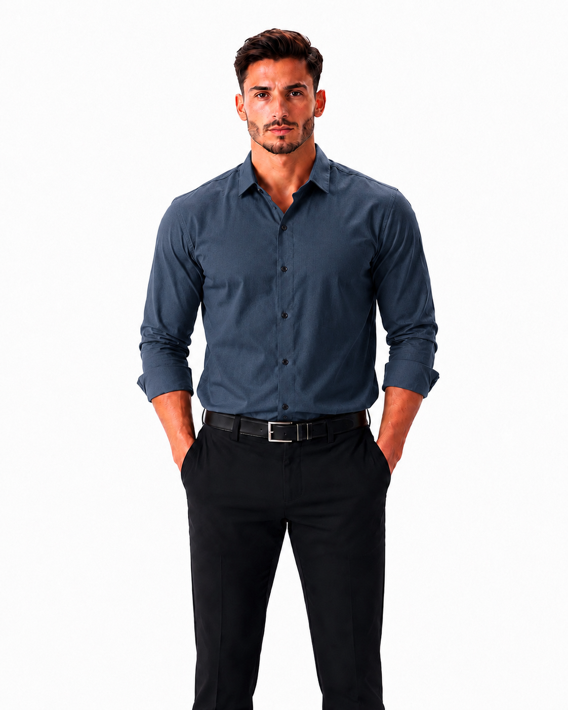 Premium Navy Blue Formal Shirt | Full Sleeve Slim Fit Shirt