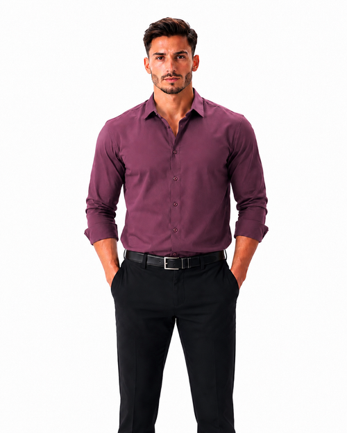 Premium Slim Fit Maroon Formal Shirt