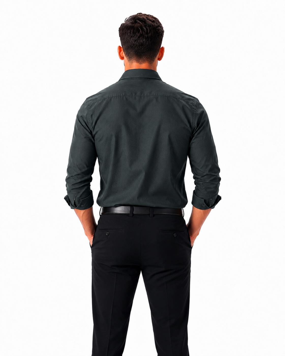 Men's Premium Solid Charcoal Green Formal Shirt