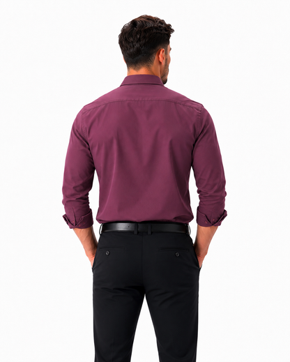 Premium Slim Fit Maroon Formal Shirt