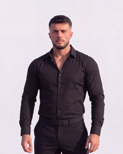 Men's Premium Black Slim Fit Formal Shirt