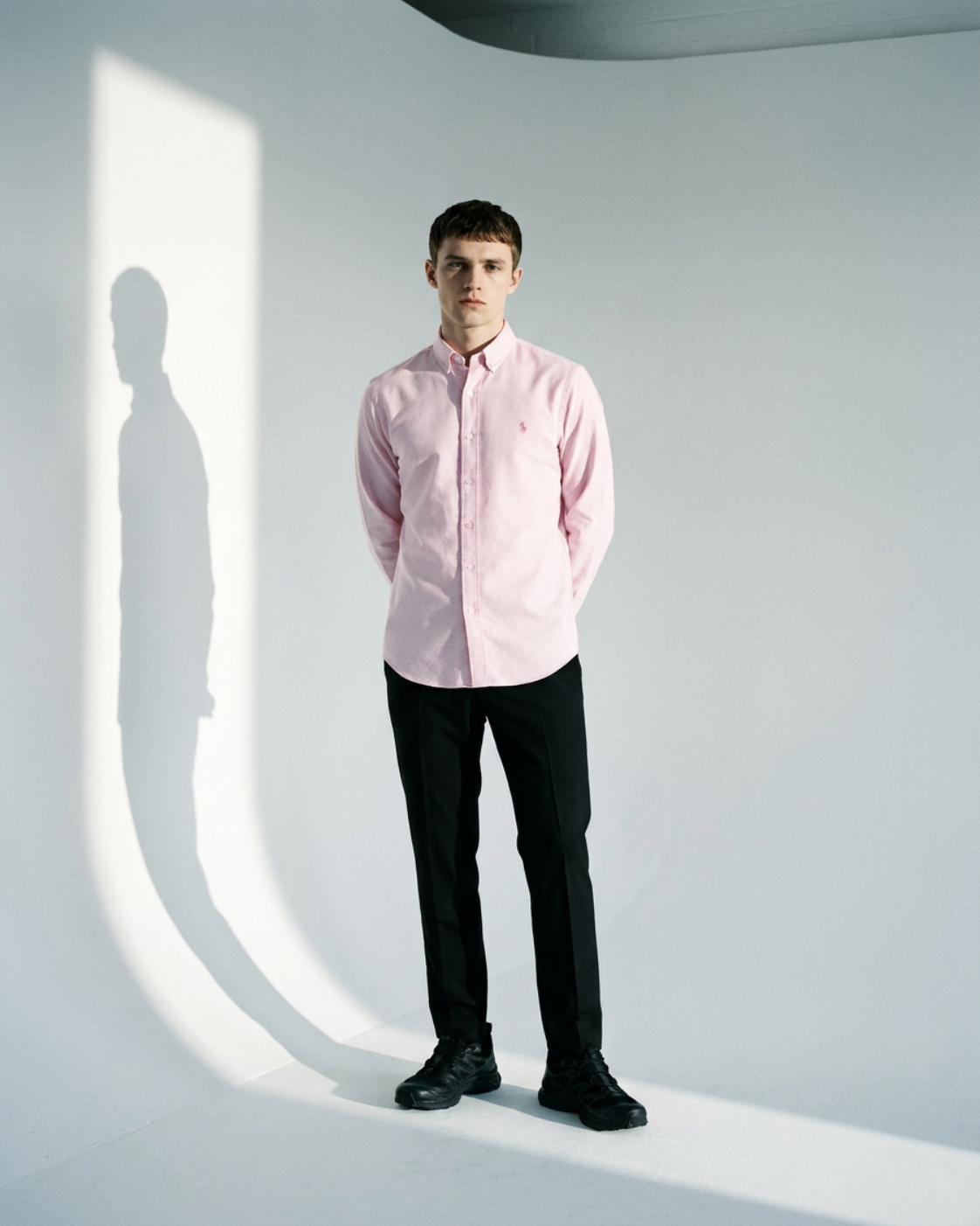 Men's Pink Formal Shirt & Black Trouser Combo