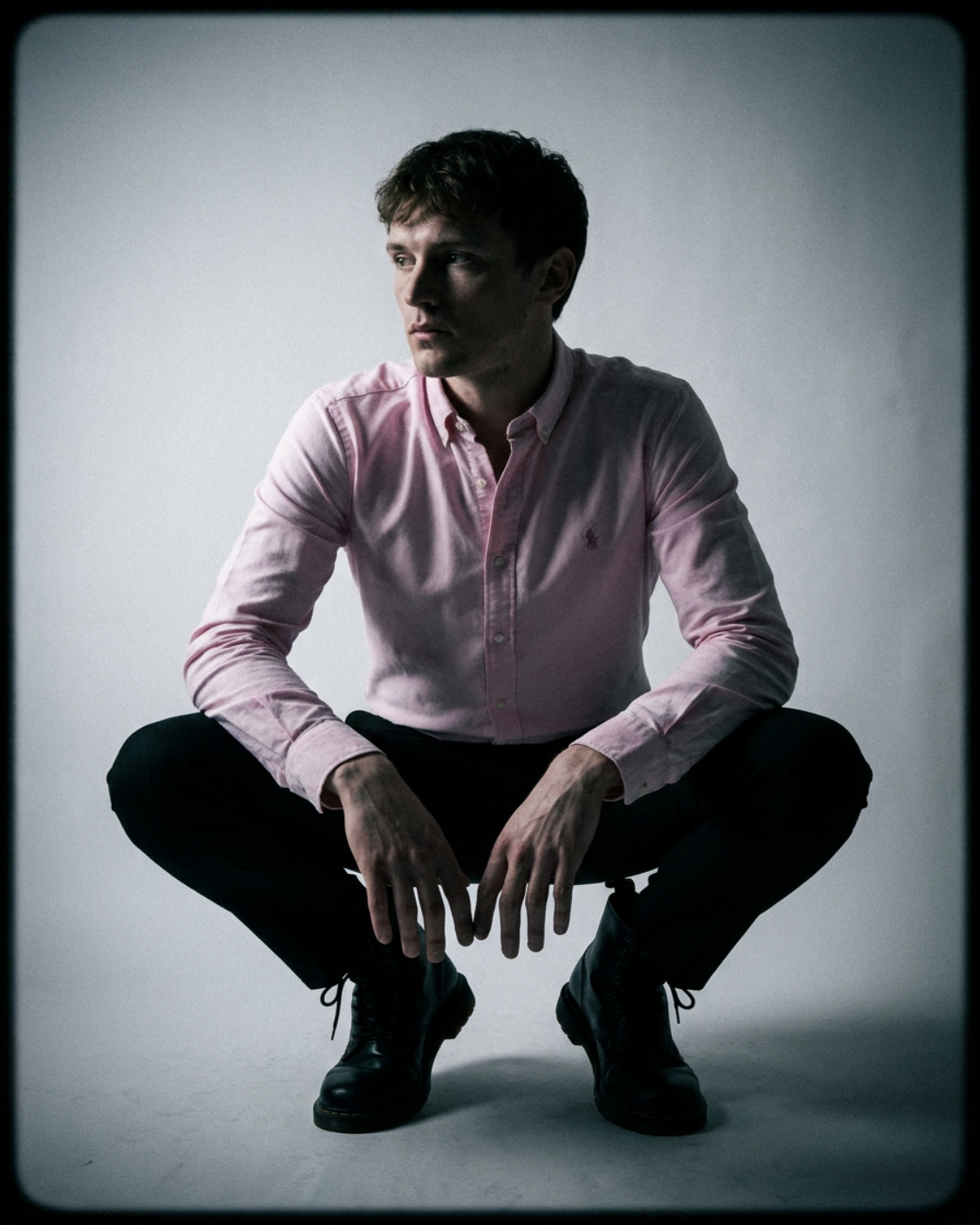 Men's Pink Formal Shirt & Black Trouser Combo