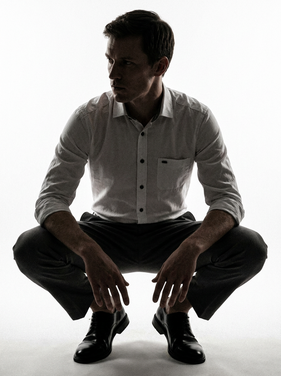Men's White Formal Shirt & Grey Trouser Combo