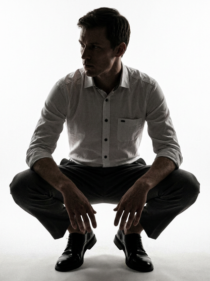 Men's White Formal Shirt & Grey Trouser Combo