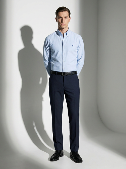 Men's Light Blue Formal Shirt & Navy Blue Trouser Combo
