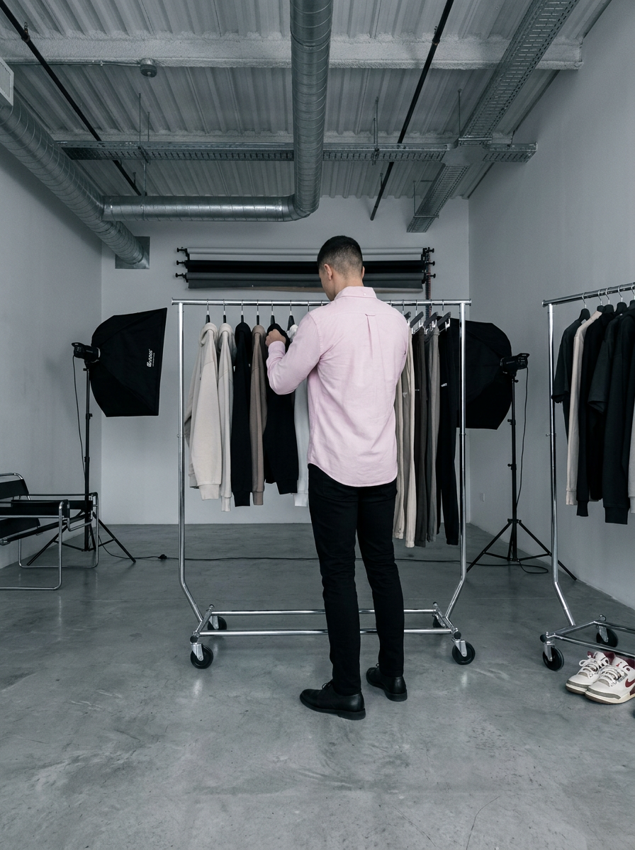 Men's Pink Formal Shirt & Black Trouser Combo
