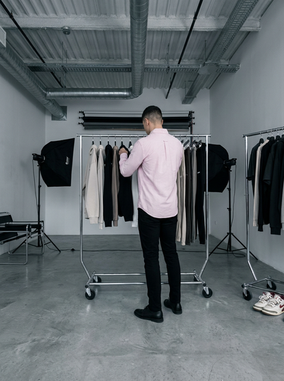 Men's Pink Formal Shirt & Black Trouser Combo