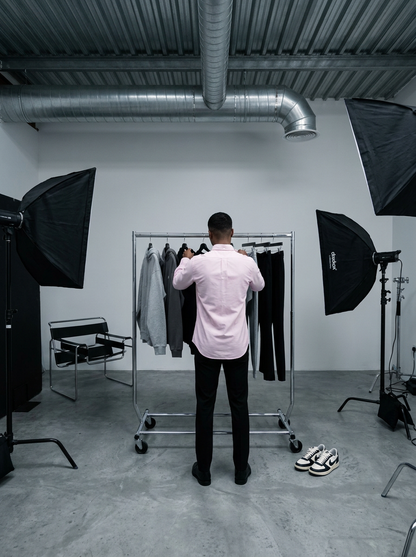 Men's Pink Formal Shirt & Black Trouser Combo