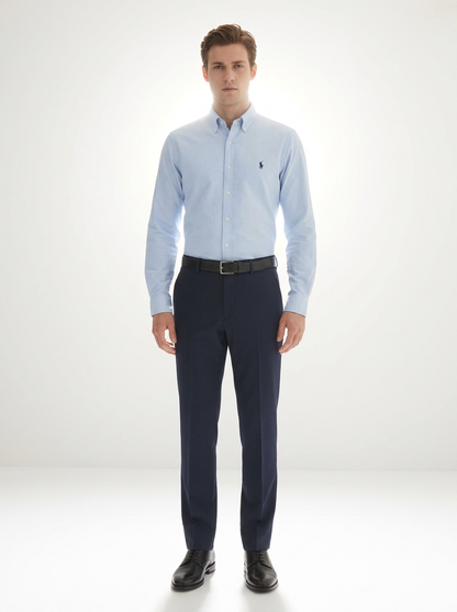 Men's Light Blue Formal Shirt & Navy Blue Trouser Combo