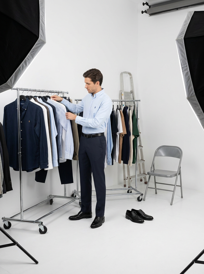 Men's Light Blue Formal Shirt & Navy Blue Trouser Combo
